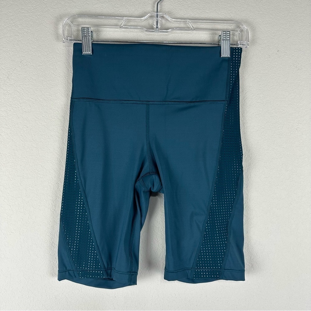 Athleta Oceanic Teal Blue HIIT It 9” Bike Athletic Athleisure Shorts Size XS